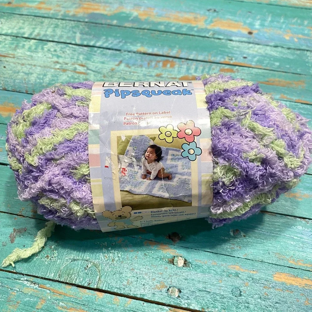 Bernat Pipsqueak Yarn Pixie Pow Purple Green Bulky 5 Polyester 100g 120yds